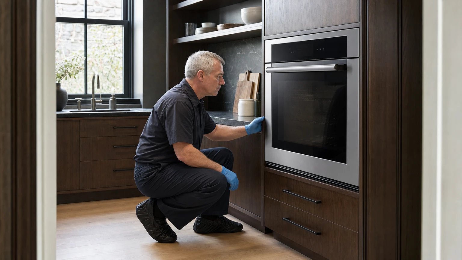 Built-in wall oven diagnostic visit in the service area