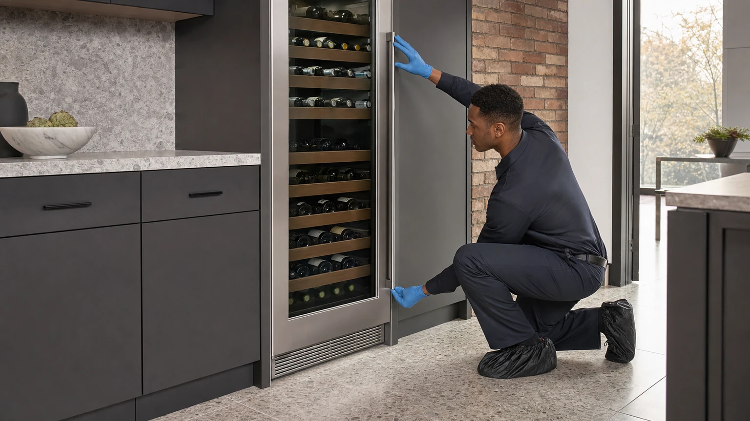 Built-in wine cooler diagnostic visit in the service area